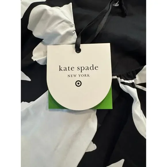 NEW Kate Spade Rose Poplin Balloon Black White Sleeve Mini Dress - Picture 8 of 8